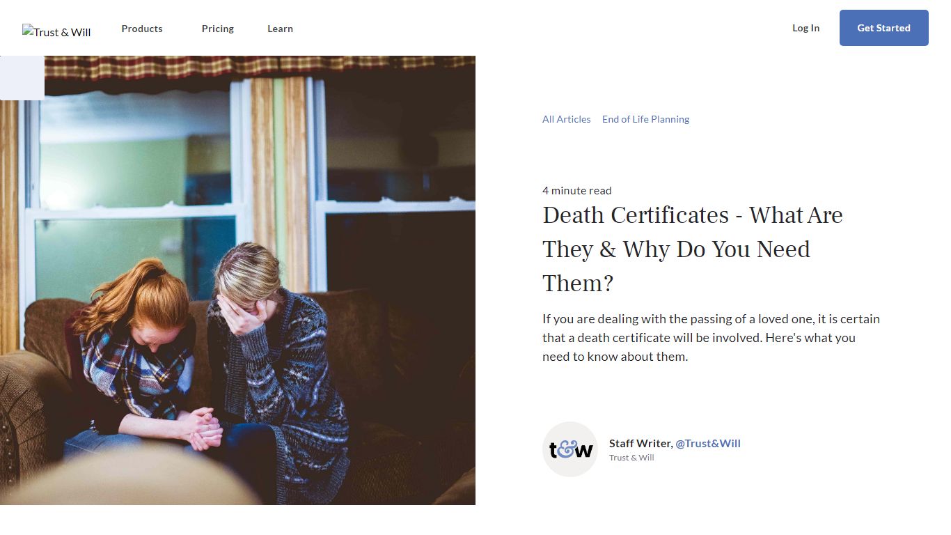 What Is a Death Certificate & Why Do You Need One? - Trust & Will